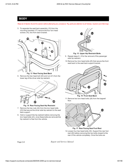 EZGO RXV Golf Car Rxv Freedom Rxv Shuttle 2+2 Service Manual PDF | 2009-2013