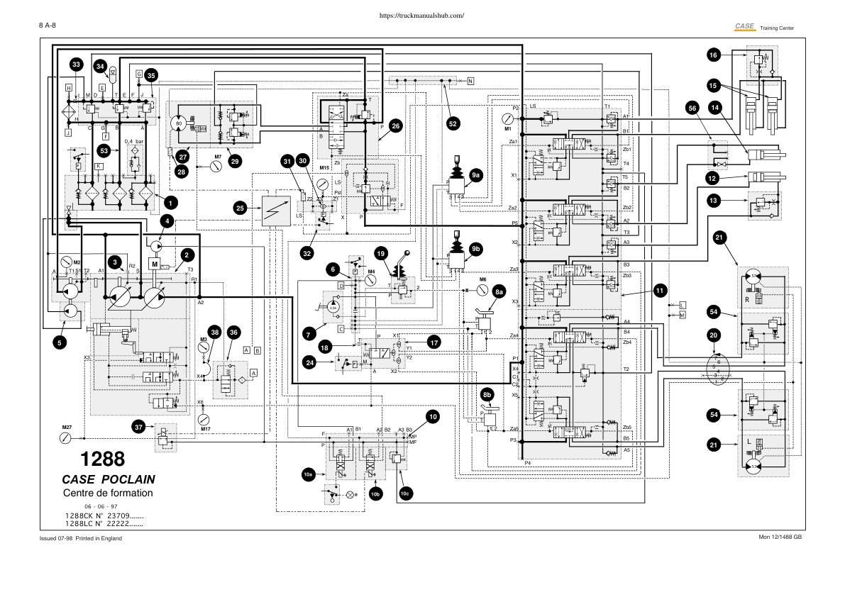 Manuel d’entretien de la pelle hydraulique Case 1288 1488C au format PDF