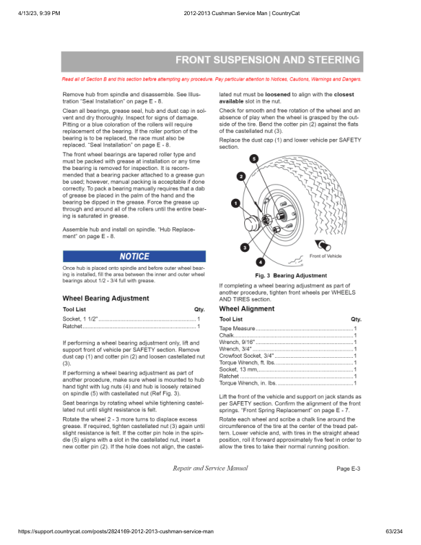 Cushman Shuttle Refresher 2000 Golf Cart Service Manual PDF | 2012-2013