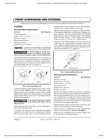 Manual de servicio de carrito de golf eléctrico EZGO Sport 2+2 | 2004-2006