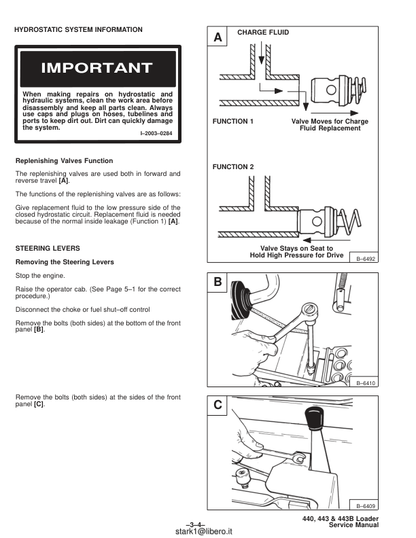 Manuale di servizio pale gommate Bobcat 440 443