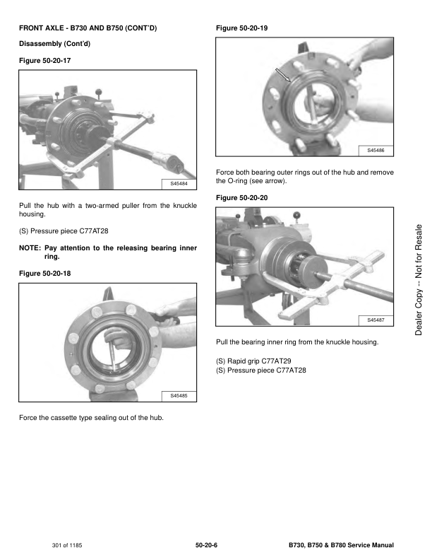 Manual de servicio de retroexcavadora Bobcat B730 B750 B780