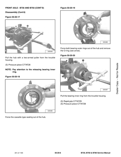 Manual de servicio de retroexcavadora Bobcat B730 B750 B780