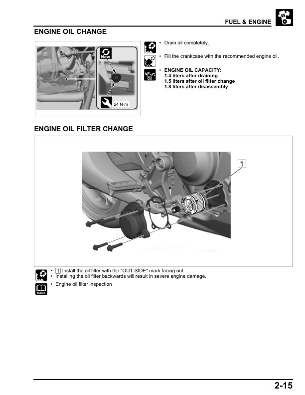 Manual de servicio de motocicleta Honda CB300R CBF 300 NA | 2018–2024